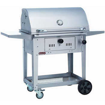 Bull Bison 30-Inch Stainless Steel Charcoal Grill On Cart Bull Bison 30-Inch Stainless Steel Charcoal Grill On Cart